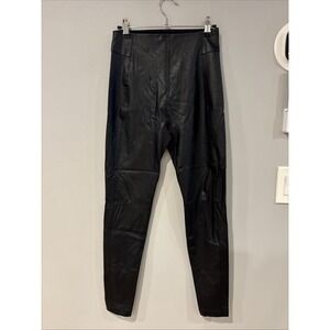 Honeylove Shapewear Faux Leather Black Leggings Small